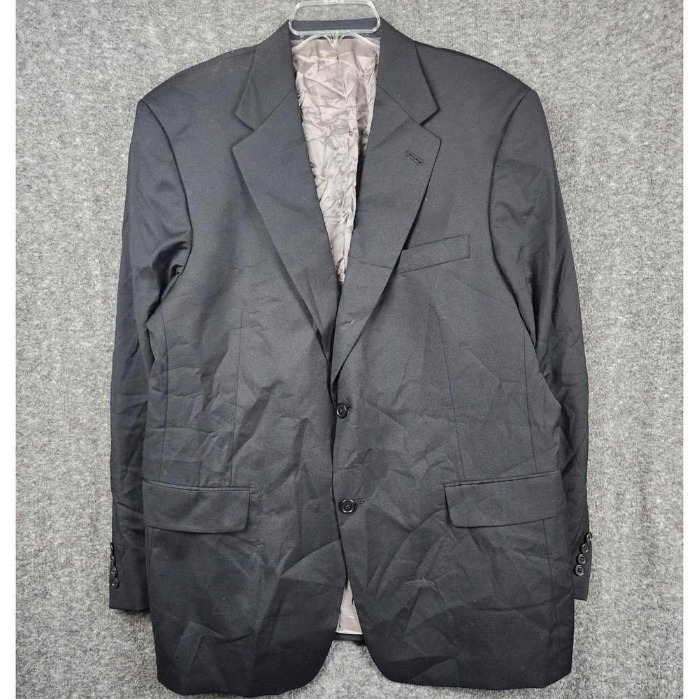 Hart Schaffner Marx Blazer Mens 44R Black 2-Button Suit Jacket Dillard's Classic